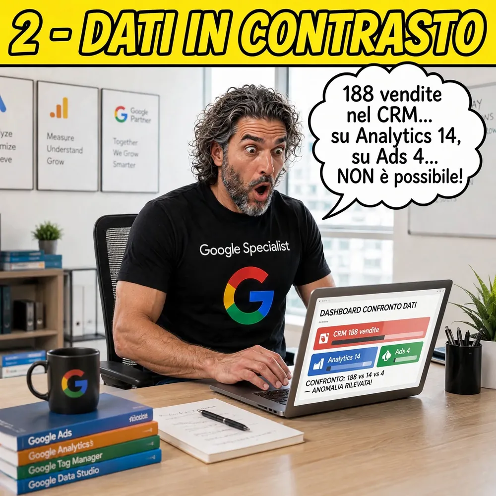 Capitolo 2 - Dati in contrasto: 188 vendite CRM vs 14 Analytics vs 4 Ads